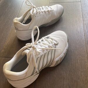 K-Swiss White and Gray Sneakers